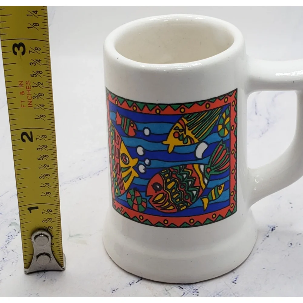 Cozumel Mexico Souvenir Miniature White Ocean Vintage Ceramic Toothpick Holder